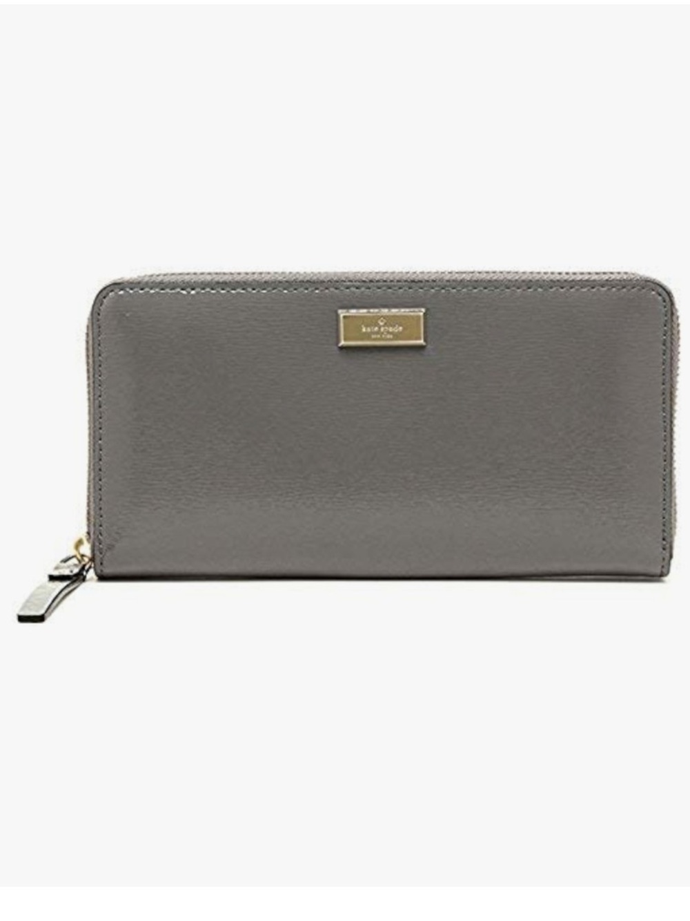 Kate Spade New York Bixby Place Neda Patent Leather Zip Around Wallet Hare Grey